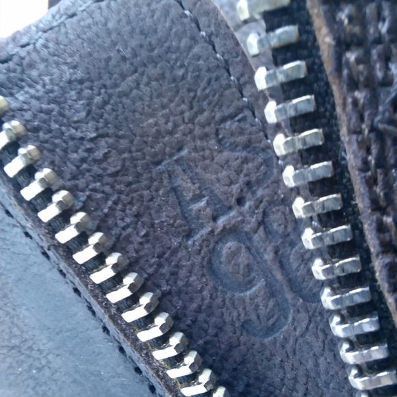 A.S.98 Edgy Moto Leather Bootie Almond Patina Zip Boho Western Biker Ombre 9.5 - Picture 13 of 16